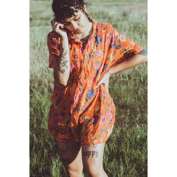 Vintage Tops - Vintage “Adrian Karen NY” 100%Cotton Floral Blouse